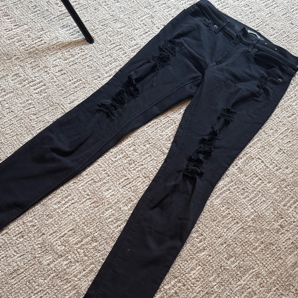 Black Distressed skinny Jeans